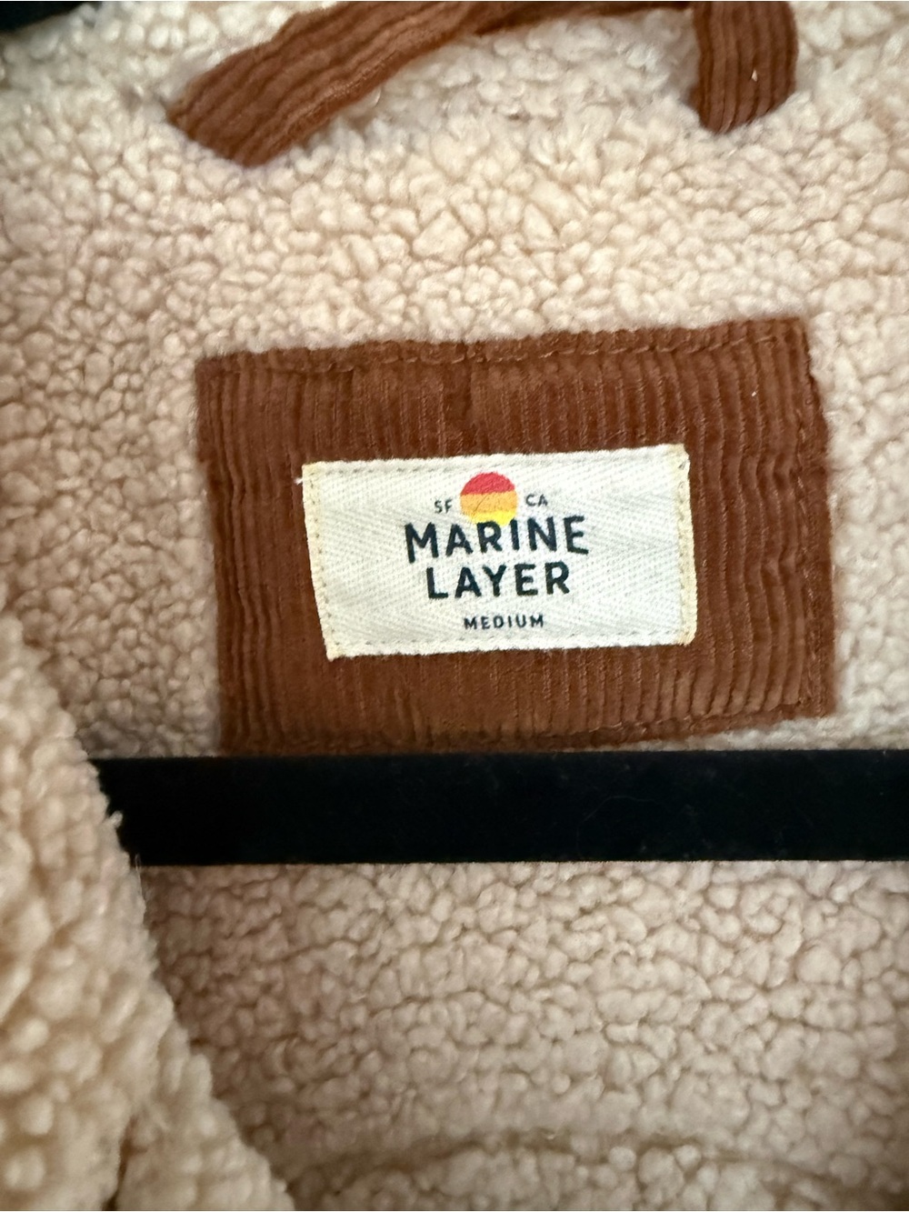 Marine Layer Brown Corduroy Teddy-Lined Trucker Jacket - Picture 5 of 6